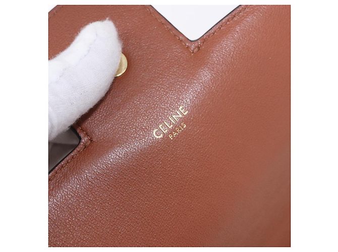 Céline Borsa a Spalla CELINE in Tela Beige con Catena Oro Auth ka5419V - vista 16