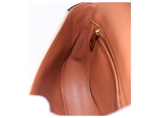 Céline Borsa a Spalla CELINE in Tela Beige con Catena Oro Auth ka5419V - vista 19