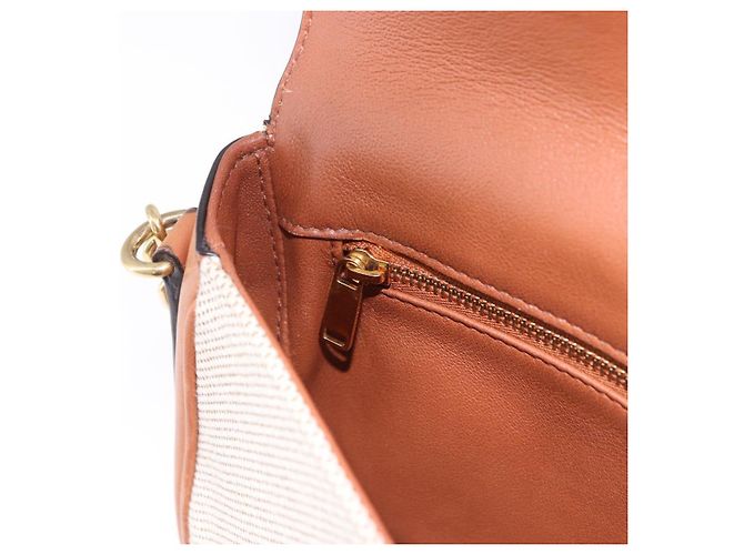 Céline Borsa a Spalla CELINE in Tela Beige con Catena Oro Auth ka5419V - vista 20