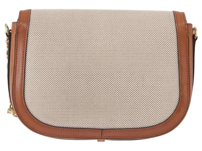 Céline Borsa a Spalla CELINE in Tela Beige con Catena Oro Auth ka5419V - vista 3