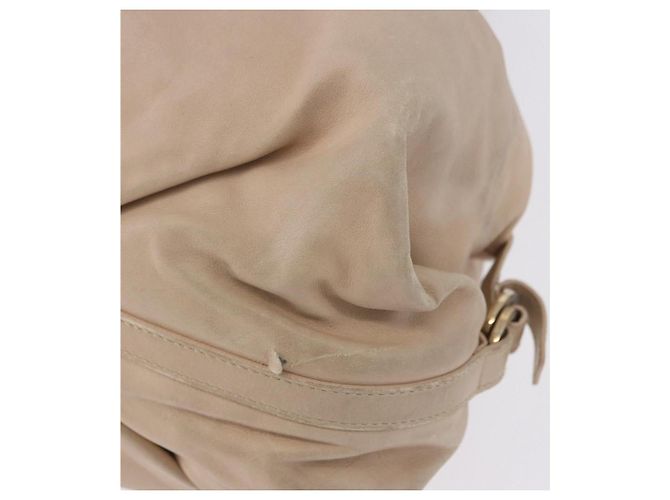 Bulgari Borsa Tote BVLGARI Chandra in pelle beige oro Auth BA14122 D'oro - vista 12