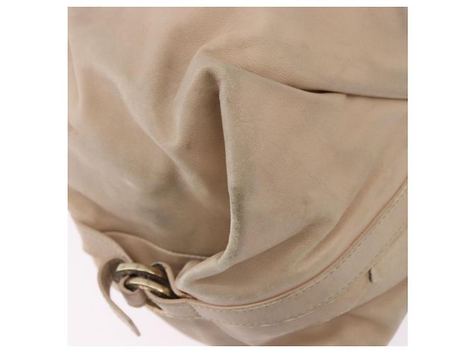 Bulgari Borsa Tote BVLGARI Chandra in pelle beige oro Auth BA14122 D'oro - vista 13