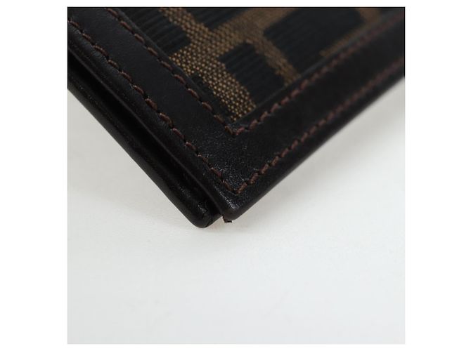 FENDI Zucca Canvas Bifold Wallet Black Brown Auth am12162V - view 10