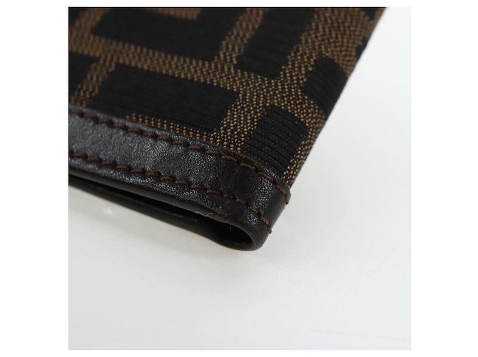 FENDI Zucca Canvas Bifold Wallet Black Brown Auth am12162V - view 11