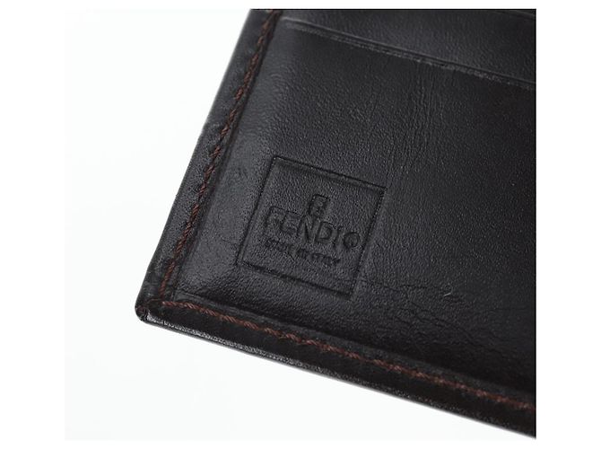 FENDI Zucca Canvas Bifold Wallet Black Brown Auth am12162V - view 16