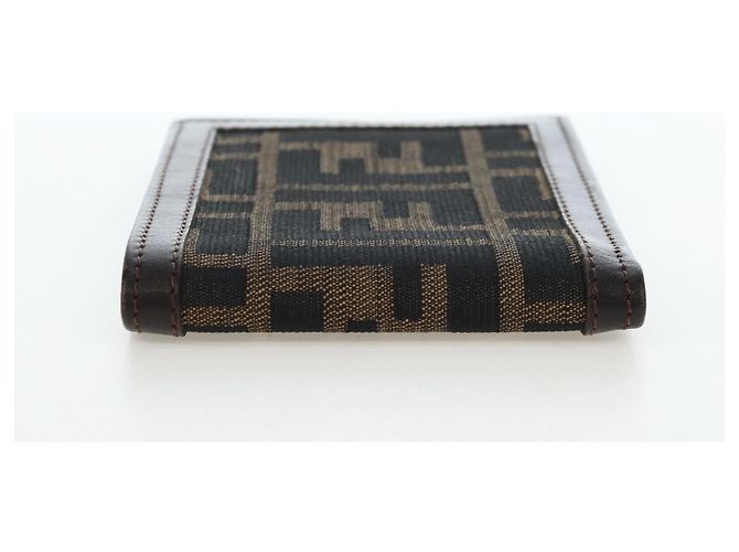 FENDI Zucca Canvas Bifold Wallet Black Brown Auth am12162V - view 4