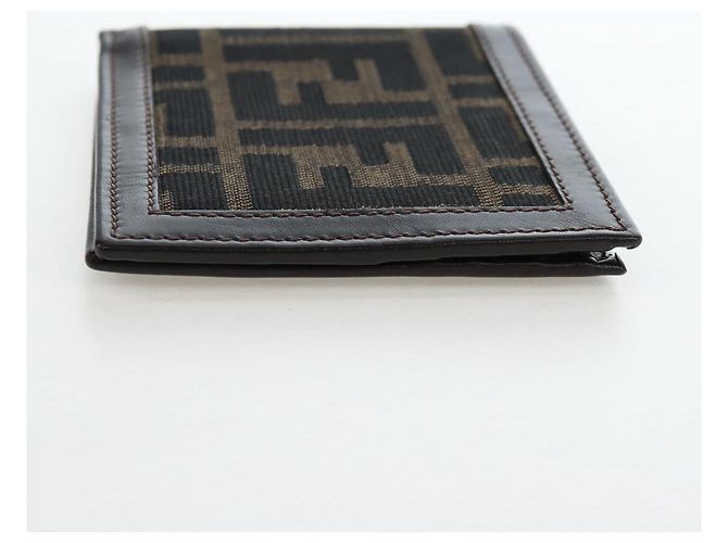 FENDI Zucca Canvas Bifold Wallet Black Brown Auth am12162V - view 5