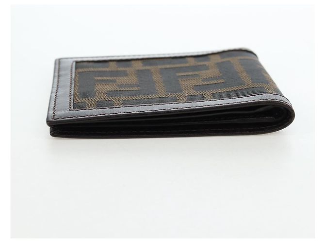 FENDI Zucca Canvas Bifold Wallet Black Brown Auth am12162V - view 6