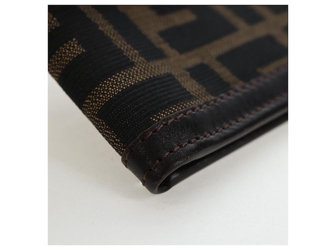 FENDI Zucca Canvas Bifold Wallet Black Brown Auth am12162V - view 8