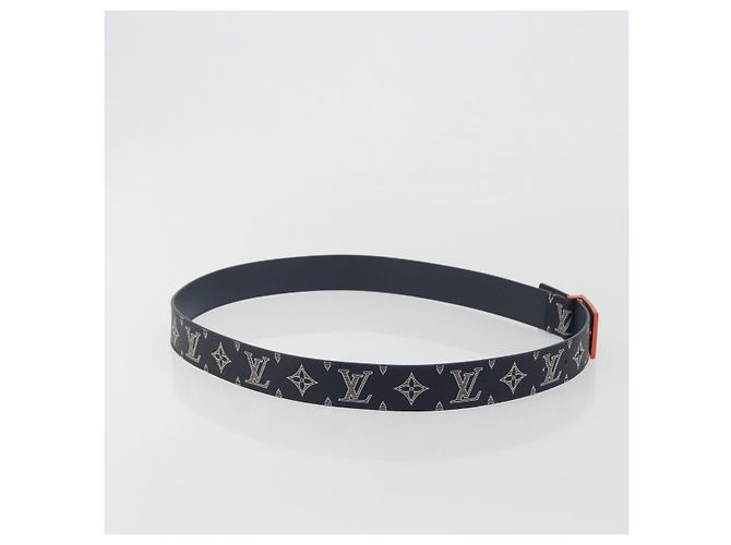 LOUIS VUITTON Cintura Monogram Ceinture Etropol Navy M0049 LV Auth ar14133M Blu navy - vista 4