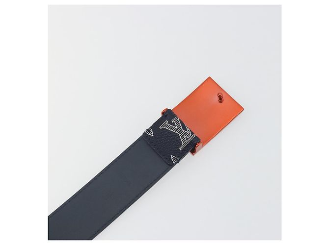 LOUIS VUITTON Cintura Monogram Ceinture Etropol Navy M0049 LV Auth ar14133M Blu navy - vista 7
