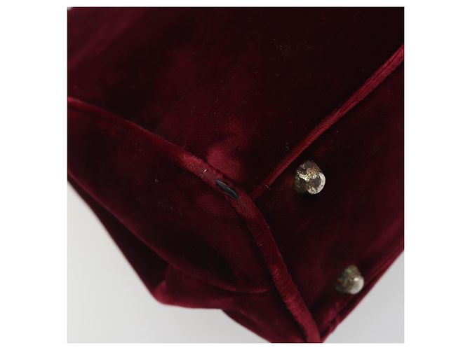 Borsa PRADA Velluto Rosso Argento Autentica bs36290 - vista 11