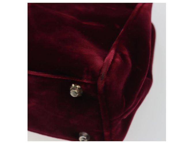 Borsa PRADA Velluto Rosso Argento Autentica bs36290 - vista 12
