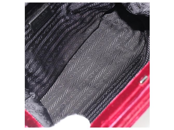 Borsa PRADA Velluto Rosso Argento Autentica bs36290 - vista 16