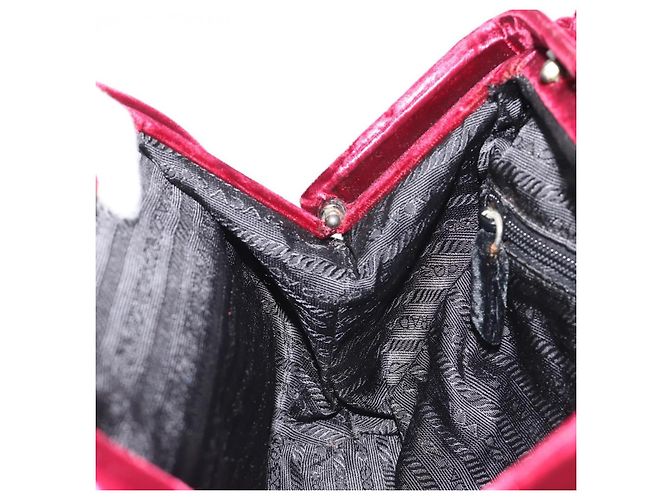Borsa PRADA Velluto Rosso Argento Autentica bs36290 - vista 18