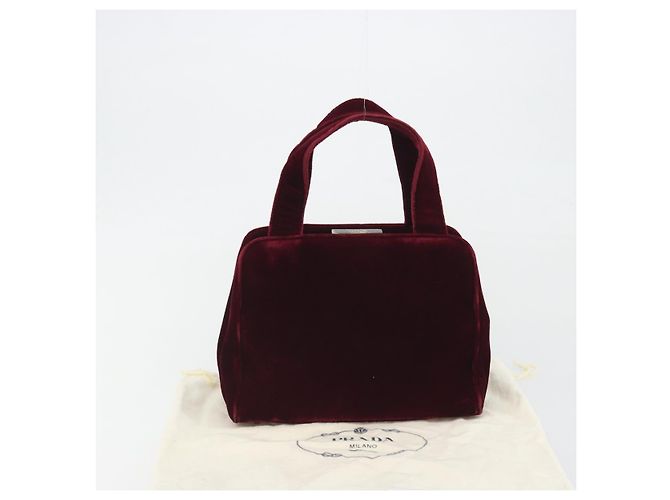 Borsa PRADA Velluto Rosso Argento Autentica bs36290 - vista 23