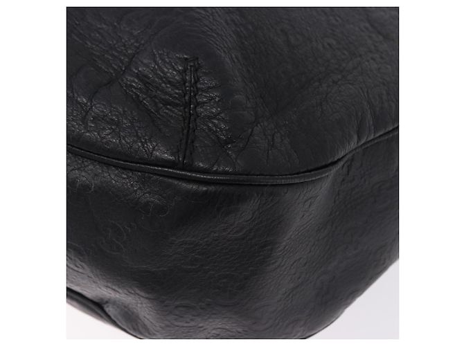 Borsa a tracolla GUCCI GG Canvas Guccissima in pelle nera e oro 233604 Auth 193115V Nero D'oro - vista 11