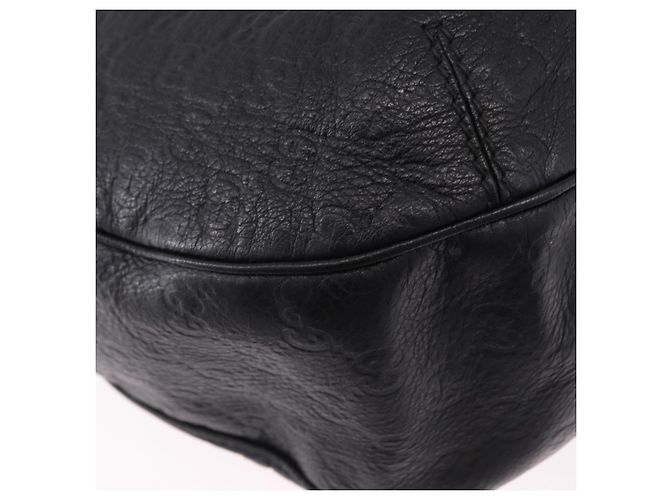 Borsa a tracolla GUCCI GG Canvas Guccissima in pelle nera e oro 233604 Auth 193115V Nero D'oro - vista 12