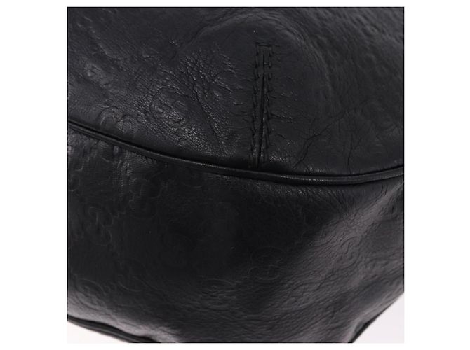Borsa a tracolla GUCCI GG Canvas Guccissima in pelle nera e oro 233604 Auth 193115V Nero D'oro - vista 13