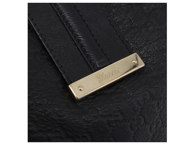 Borsa a tracolla GUCCI GG Canvas Guccissima in pelle nera e oro 233604 Auth 193115V Nero D'oro - vista 14