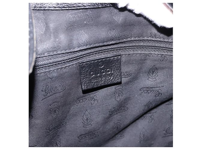 Borsa a tracolla GUCCI GG Canvas Guccissima in pelle nera e oro 233604 Auth 193115V Nero D'oro - vista 15