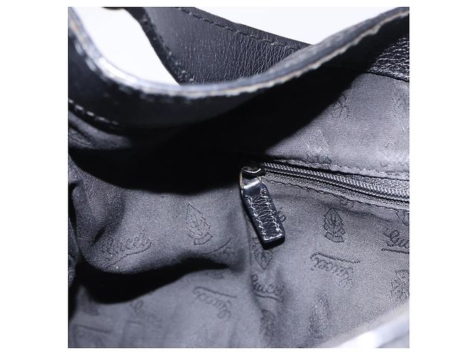 Borsa a tracolla GUCCI GG Canvas Guccissima in pelle nera e oro 233604 Auth 193115V Nero D'oro - vista 19