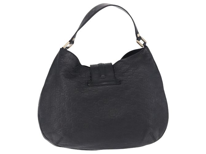 Borsa a tracolla GUCCI GG Canvas Guccissima in pelle nera e oro 233604 Auth 193115V Nero D'oro - vista 3