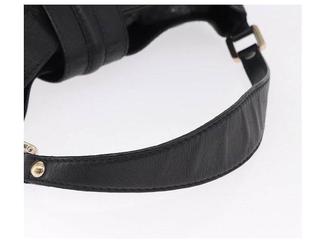 Borsa a tracolla GUCCI GG Canvas Guccissima in pelle nera e oro 233604 Auth 193115V Nero D'oro - vista 7