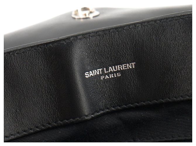 SAINT LAURENT - Borsa a tracolla Loulou Medium Saint Laurent in pelle liscia nera Nero - vista 8