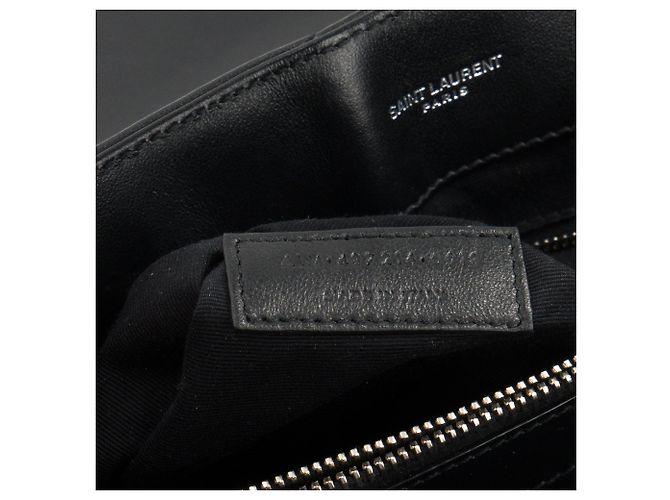 SAINT LAURENT - Borsa a tracolla Loulou Medium Saint Laurent in pelle liscia nera Nero - vista 9
