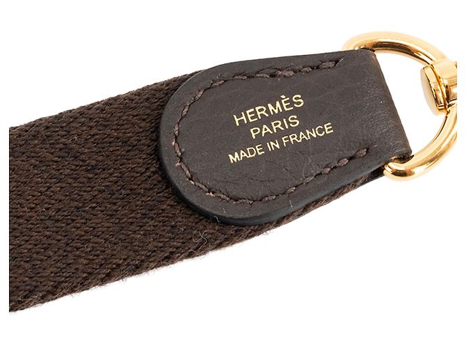HERMÈS - Borsa a tracolla Evelyne 16 mini Hermès in pelle Clemence marrone ebano - vista 6