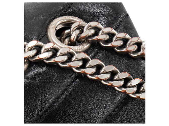 SAINT LAURENT - Borsa a tracolla Loulou Medium in pelle liscia nera Nero - vista 10