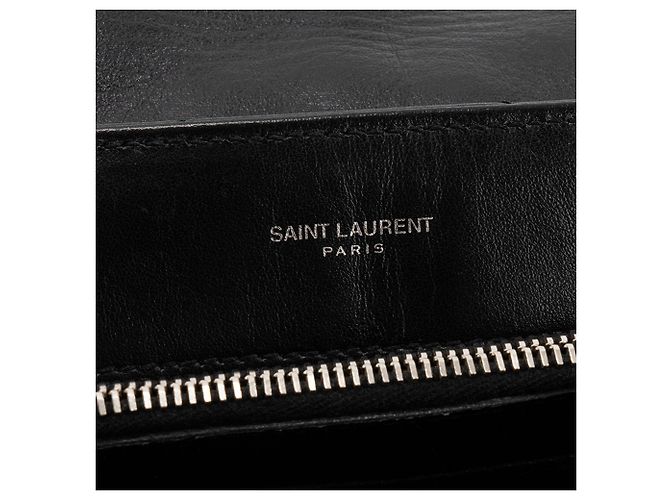 SAINT LAURENT - Borsa a tracolla Loulou Medium in pelle liscia nera Nero - vista 12