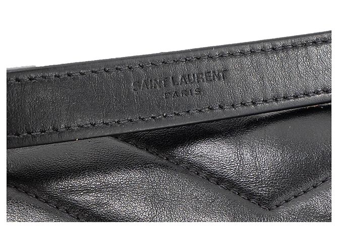 SAINT LAURENT - Borsa a tracolla Loulou Medium in pelle liscia nera Nero - vista 6