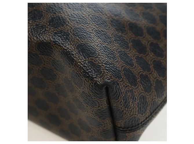 Céline Borsa Tote CELINE Macadam Canvas PVC Pelle Nera Oro Auth 191814V Nero D'oro - vista 12