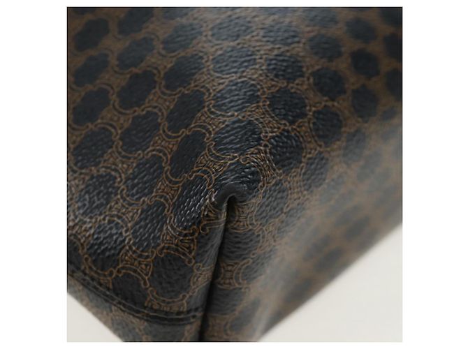 Céline Borsa Tote CELINE Macadam Canvas PVC Pelle Nera Oro Auth 191814V Nero D'oro - vista 13