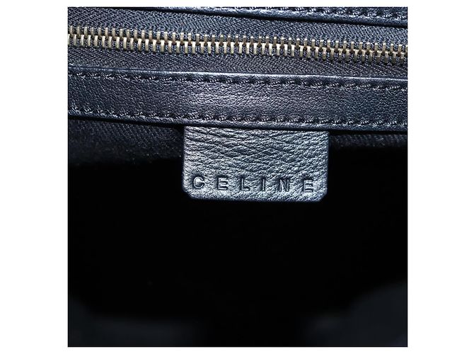 Céline Borsa Tote CELINE Macadam Canvas PVC Pelle Nera Oro Auth 191814V Nero D'oro - vista 15