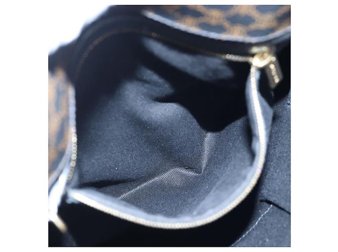 Céline Borsa Tote CELINE Macadam Canvas PVC Pelle Nera Oro Auth 191814V Nero D'oro - vista 20