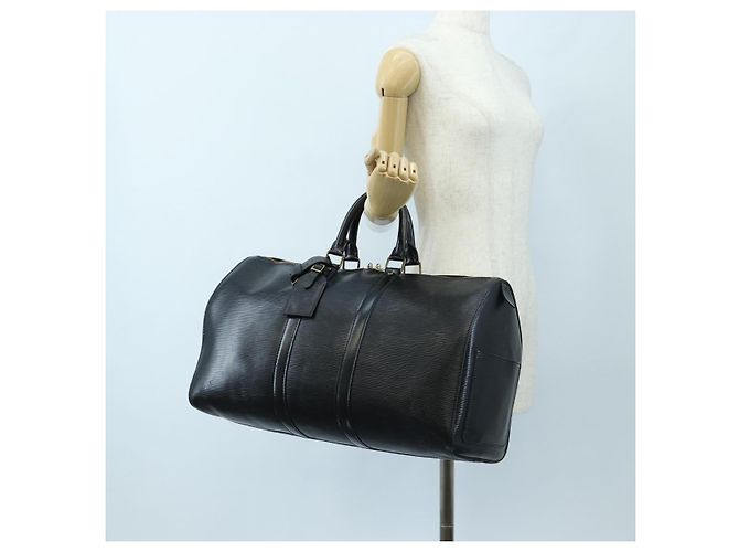 LOUIS VUITTON Epi Keepall 45 Boston Bag Black M42972 LV Auth 191863V Nero - vista 23