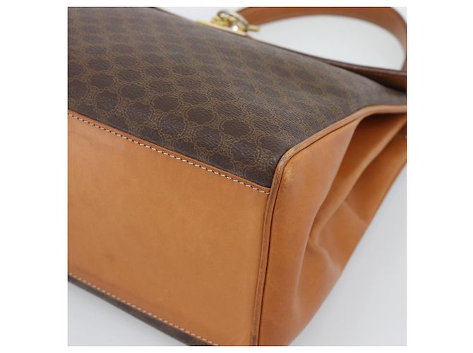 Céline CELINE Macadam Handtasche aus PVC und Leder Braun Goldfarben Authentisch ep15431 - Ansicht 10