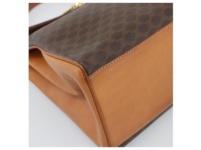 Céline CELINE Macadam Handtasche aus PVC und Leder Braun Goldfarben Authentisch ep15431 - Ansicht 11