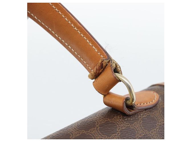 Céline CELINE Macadam Handtasche aus PVC und Leder Braun Goldfarben Authentisch ep15431 - Ansicht 14