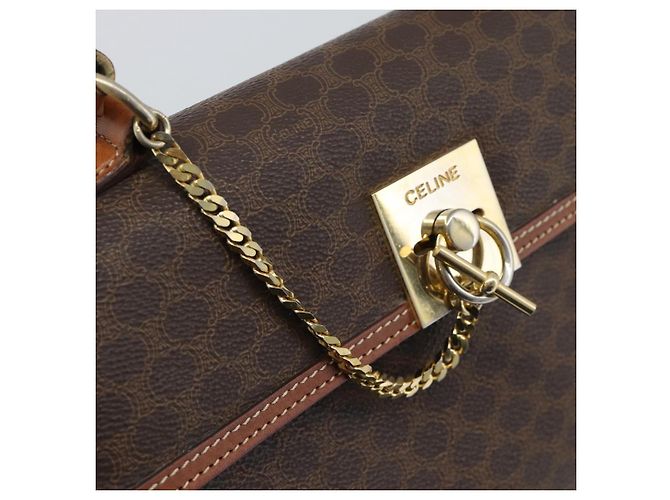 Céline CELINE Macadam Handtasche aus PVC und Leder Braun Goldfarben Authentisch ep15431 - Ansicht 15