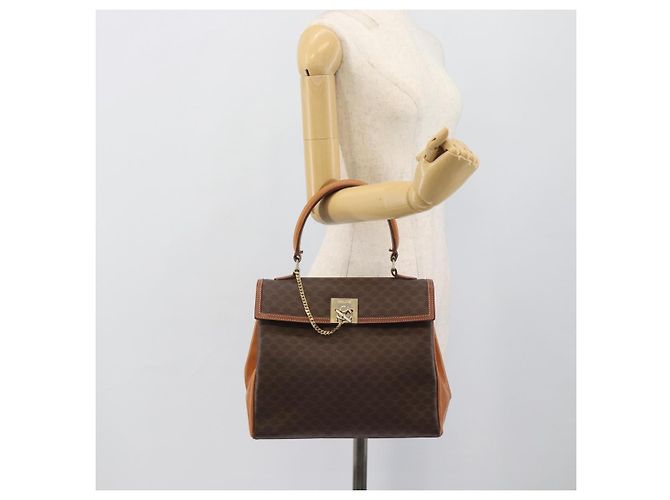Céline CELINE Macadam Handtasche aus PVC und Leder Braun Goldfarben Authentisch ep15431 - Ansicht 23