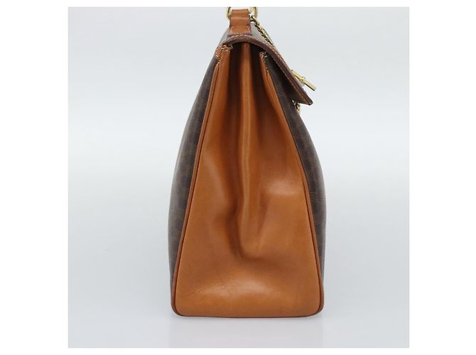 Céline CELINE Macadam Handtasche aus PVC und Leder Braun Goldfarben Authentisch ep15431 - Ansicht 4