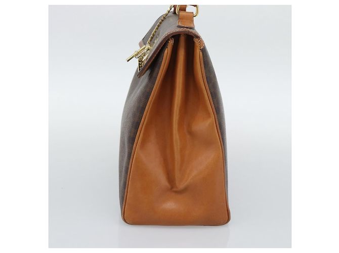 Céline CELINE Macadam Handtasche aus PVC und Leder Braun Goldfarben Authentisch ep15431 - Ansicht 5