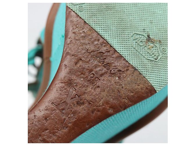 LOUIS VUITTON Sandali con Nappina Monogram EU35 Verde LV Auth ar14146 Monogramma - vista 11