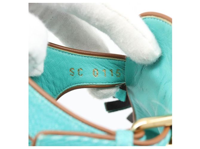 LOUIS VUITTON Sandali con Nappina Monogram EU35 Verde LV Auth ar14146 Monogramma - vista 23