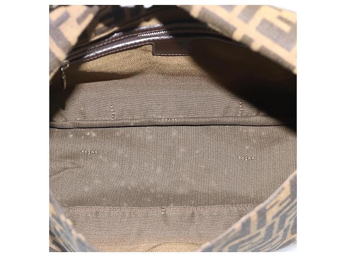 FENDI Zucca Canvas Mamma Baguette Borsa a Spalla Marrone Nero Auth 193847V - vista 16