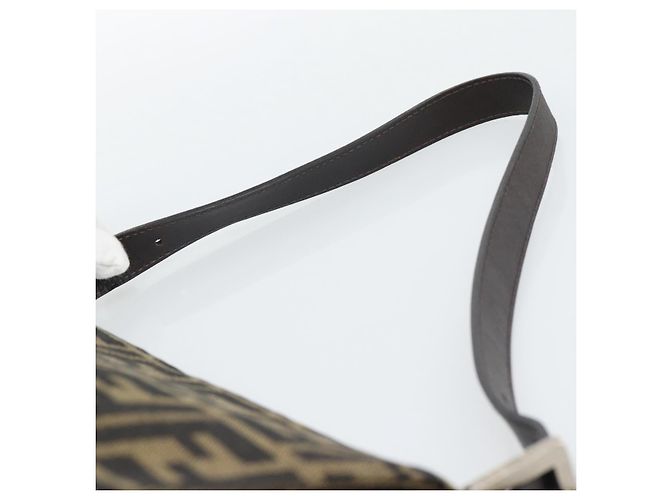 FENDI Zucca Canvas Mamma Baguette Borsa a Spalla Marrone Nero Auth 193847V - vista 8